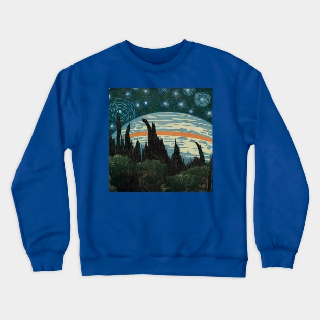 Starry Night in Kashyyyk Crewneck Sweatshirt by Grassroots Green